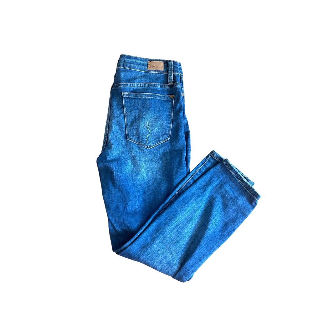 Seven7 Womens Straight Leg Jeans Blue Medium Wash Denim Size 6 Distressed